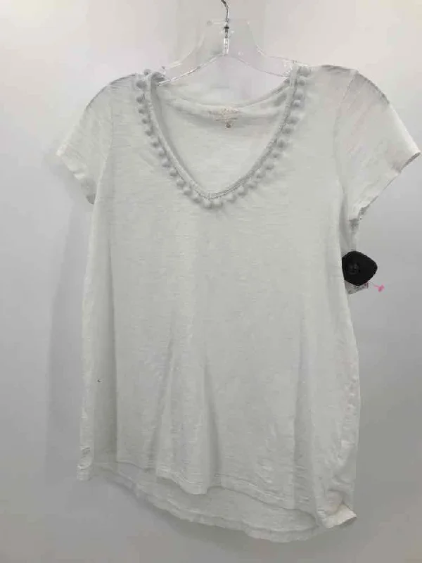 Pre-Owned Lilly Pulitzer White Size XXS T-shirt Mesh Blend Leather Blend Suede Blend