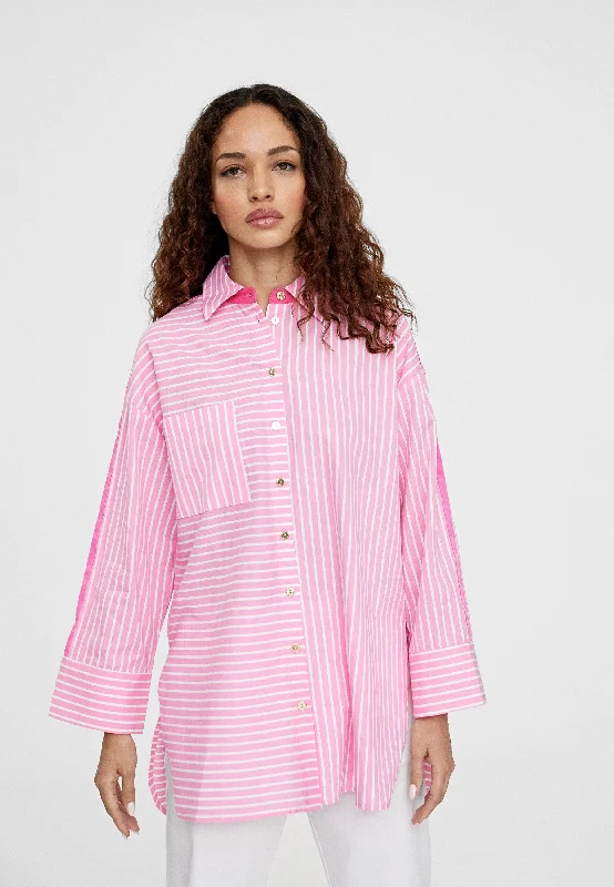 Oversize striped shirt Terry Blend Velvet Blend Canvas Blend