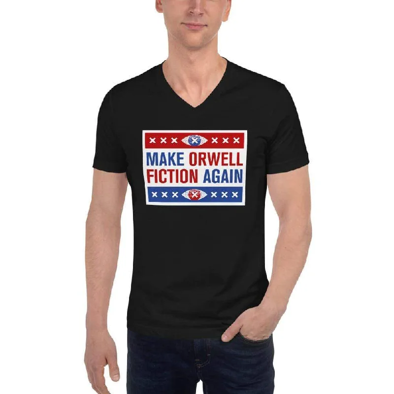 Make Orwell Fiction Again - Election version - Unisex V-Neck T-Shirt Ribbed T-Shirt High Neck Heavyweight Make Orwell Fiction Again - Election version - Unisex V-Neck T-Shirt Ribbed T-Shirt High Neck Heavyweight