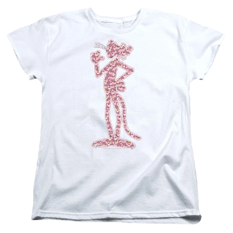 Pink Panther Heads Women's T-Shirt Houndstooth Herringbone Solid