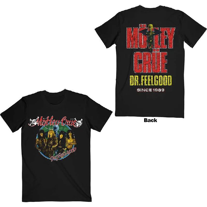 MOTLEY CRUE Attractive T-Shirt, Dr Feelgood Since 1989 Graphic Embroidered Appliqued MOTLEY CRUE Attractive T-Shirt, Dr Feelgood Since 1989 Graphic Embroidered Appliqued