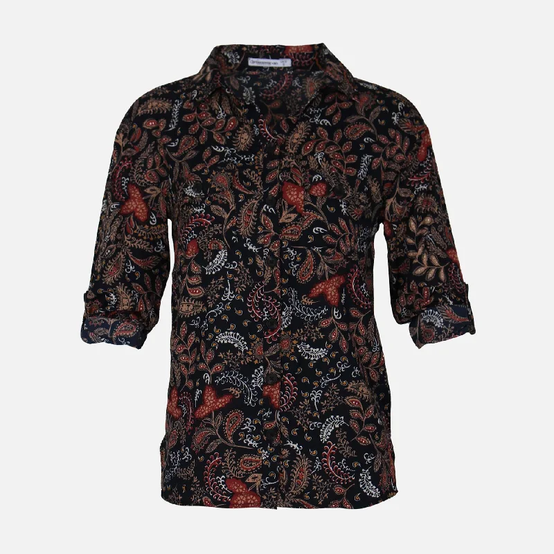 N LADIES CASUAL POLYGEORGET SHIRT Graphic Embroidered Appliqued
