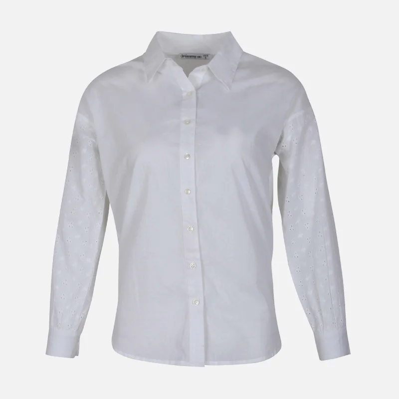 N LADIES CASUAL POPLIN SHIRT Denim Fabric Leather Fabric Suede Fabric