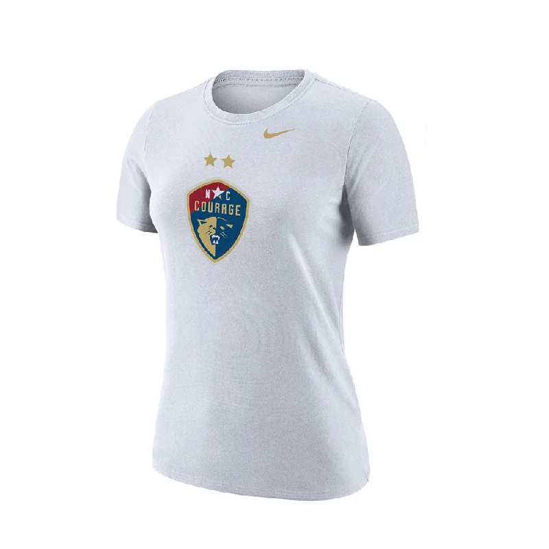 North Carolina Courage Ladies Nike Dri-Fit Cotton Tee Striped Floral Plaid
