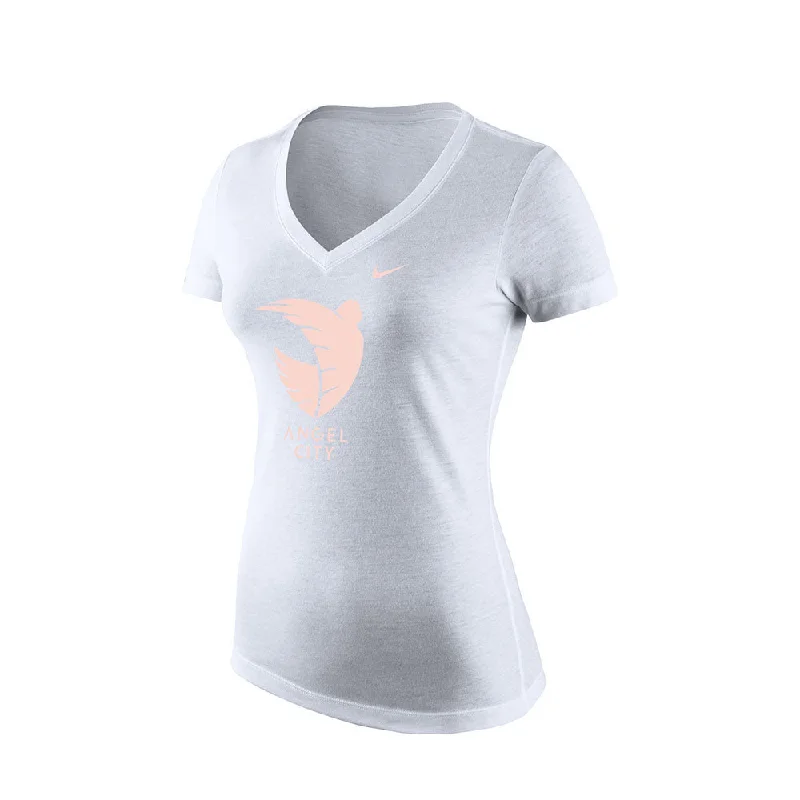 Angel City Women's Nike V Neck Tee Striped Floral Plaid