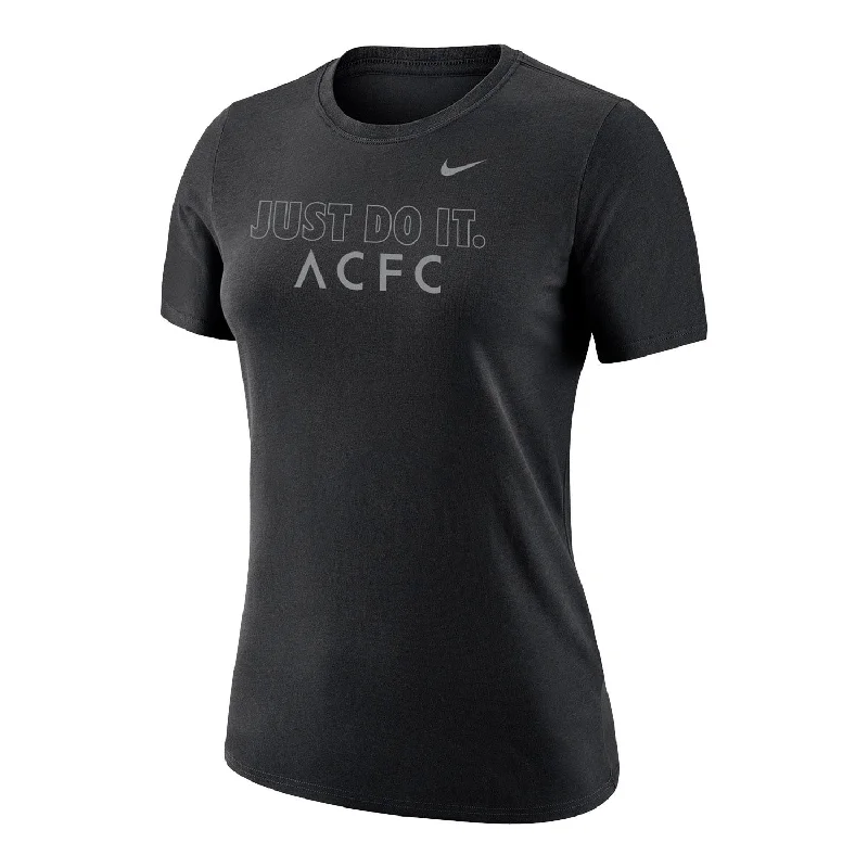 Women's Nike Angel City FC JDI Black Tee Zippered Buttoned Snapped