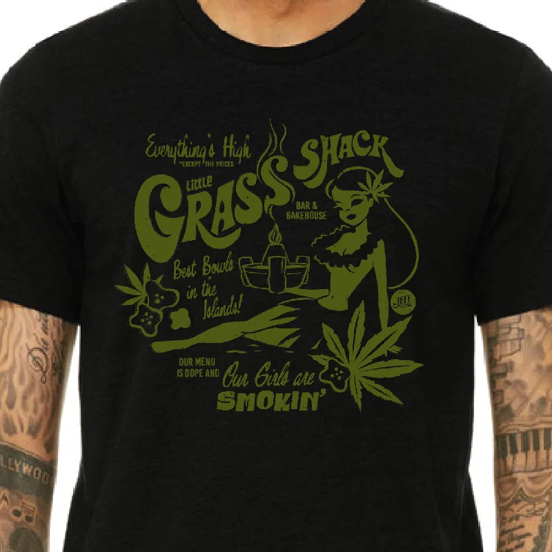 Little Grass Shack Unisex Tee Notch Collar Peter Pan Collar Cowl Neck