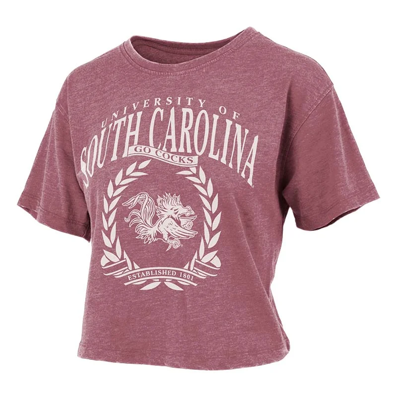 USC Vintage Waistline Short Sleeve T-Shirt Anti-Pilling Machine Wash Handmade