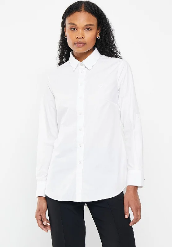 Pringle Sapphire L/S Shirt Lbls1304 White Cotton Fabric Linen Fabric Terry Fabric