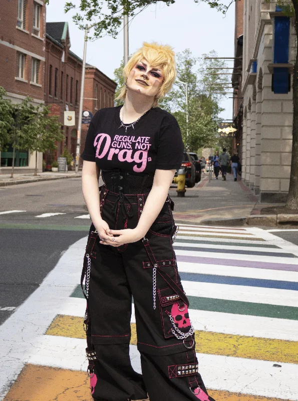 Regulate Guns Not Drag T-Shirt RAYGUN Oversized T-Shirt Spandex breathable