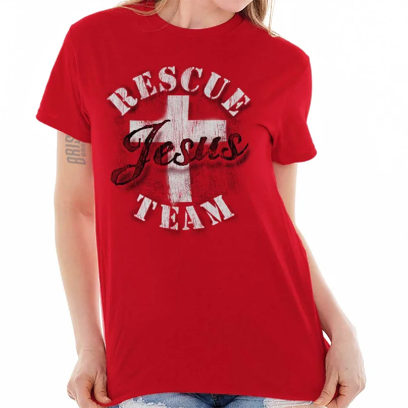 Rescue Team T Shirt Ribbed Striped Patterned