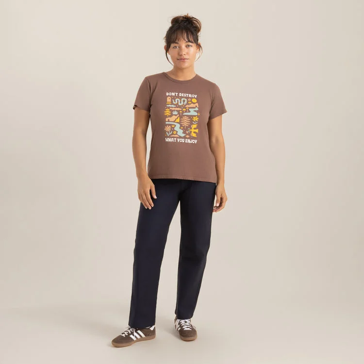 ROARK Enjoy Everyday Premium Tee - SADDLE Collared T-Shirt Boat Neck A-Line