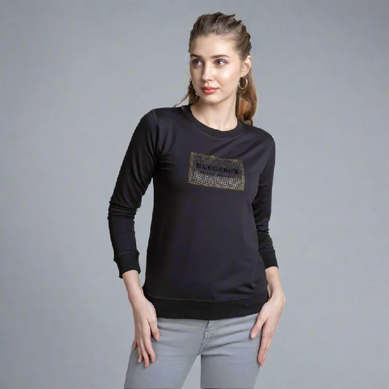 Round Neck Full Sleeve Dark Grey T-shirt for Ladies Real Fur Shearling Chenille
