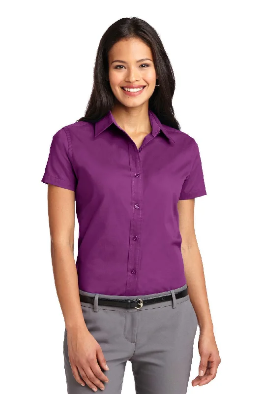 Port Authority Ladies Short Sleeve Easy Care Shirt. L508 Nylon Fabric Polyester Fabric Spandex Fabric Port Authority Ladies Short Sleeve Easy Care Shirt. L508 Nylon Fabric Polyester Fabric Spandex Fabric