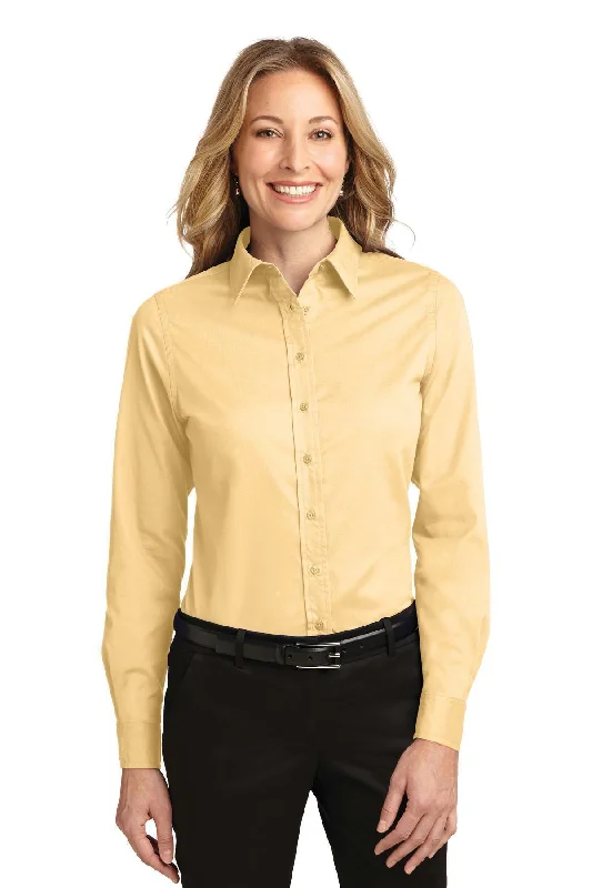 Port Authority Ladies Long Sleeve Easy Care Shirt.  L608 Beaded Sequined Faux Fur