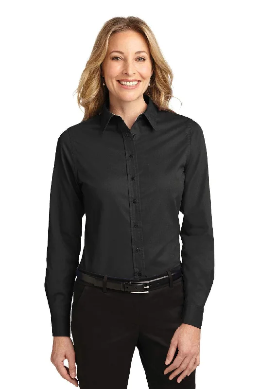 Port Authority Ladies Long Sleeve Easy Care Shirt. L608 Spandex Blend Rayon Blend Denim Blend Port Authority Ladies Long Sleeve Easy Care Shirt. L608 Spandex Blend Rayon Blend Denim Blend