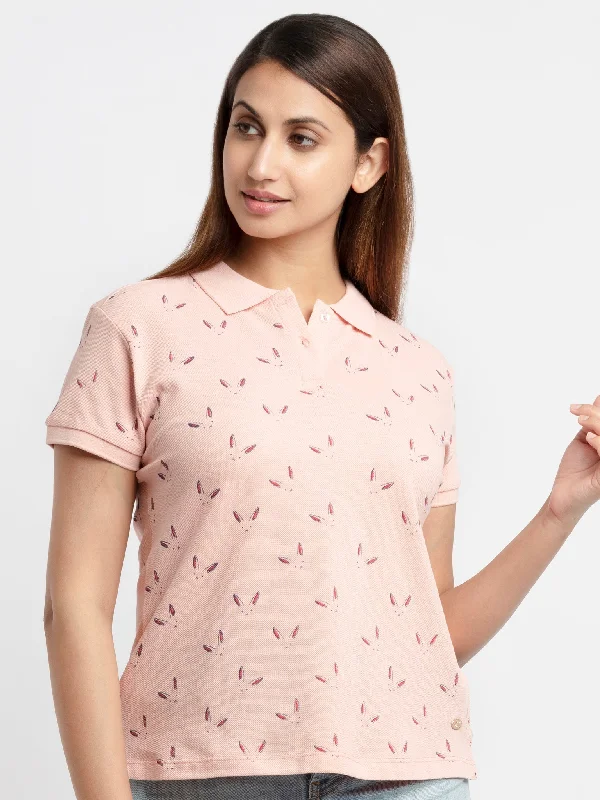Women's Printed Polo T-Shirt Satin Fabric Silk Fabric Chiffon Fabric