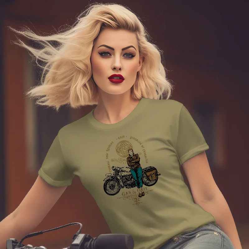 Taking A Break S/S Tee (Olive Green) Handmade Hand-knitted Hand-woven