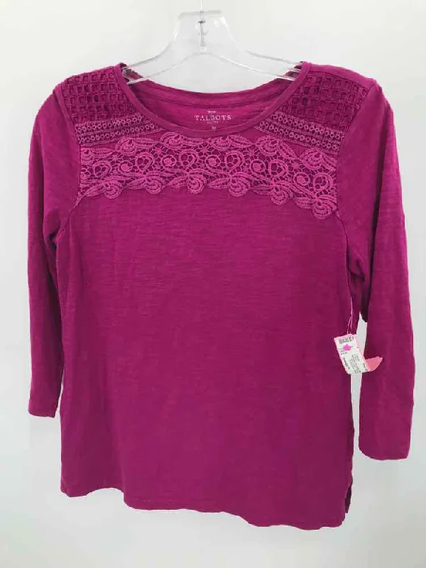 Pre-Owned Talbots Purple Size Small P T-shirt Welt Pockets Slit Pockets Flap Pockets