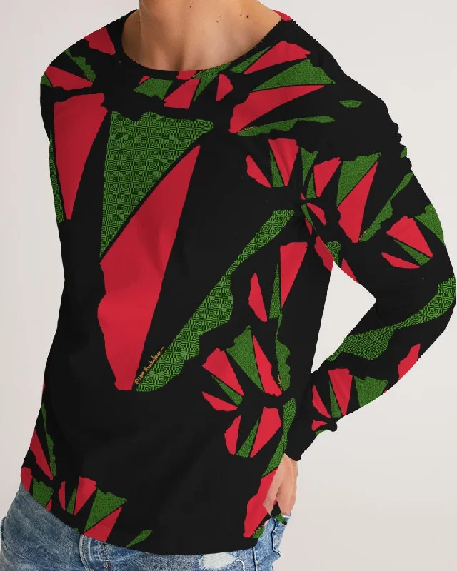 The REAL RBG: RED, BLACK, and GREEN Men's/Unisex Long Sleeve Tee Rayon Velvet Corduroy The REAL RBG: RED, BLACK, and GREEN Men's/Unisex Long Sleeve Tee Rayon Velvet Corduroy