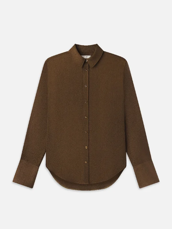 The Standard Shirt -- Moss Hooded Caped Shawl Collar