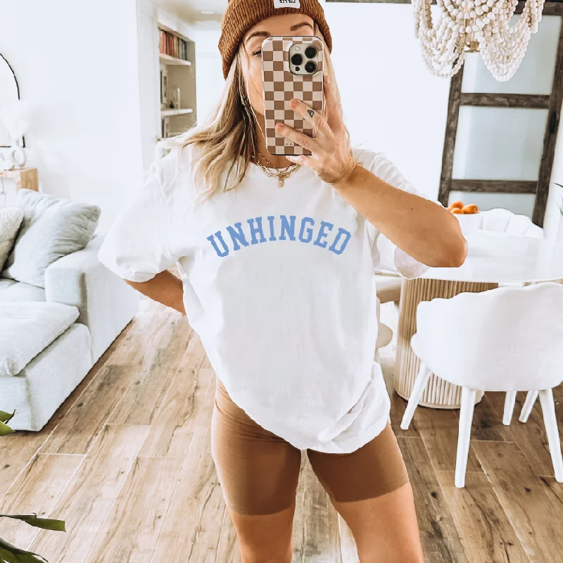 Unhinged College T-Shirt V-Neck T-Shirt Long Sleeve Cotton
