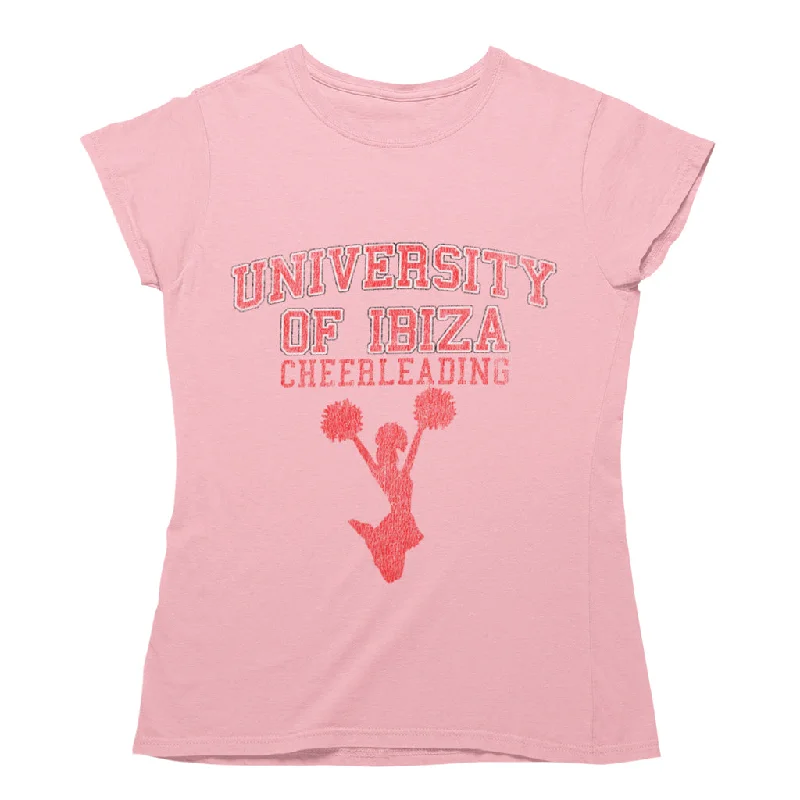 University of Ibiza Women's T-shirt Cheerleading Asymmetrical Pockets Print