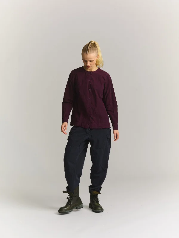 VERGER SHIRT - OVERDYED PAPER COT - BLACKBERRY Jersey Fabric Tulle Fabric Batik Fabric VERGER SHIRT - OVERDYED PAPER COT - BLACKBERRY Jersey Fabric Tulle Fabric Batik Fabric