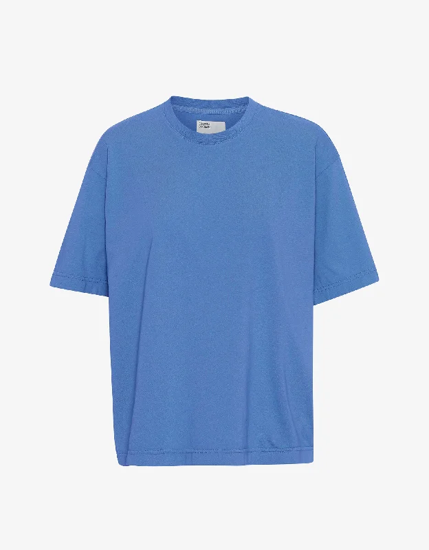Oversized Organic T-Shirt - Pacific Blue Chenille Brocade Lace