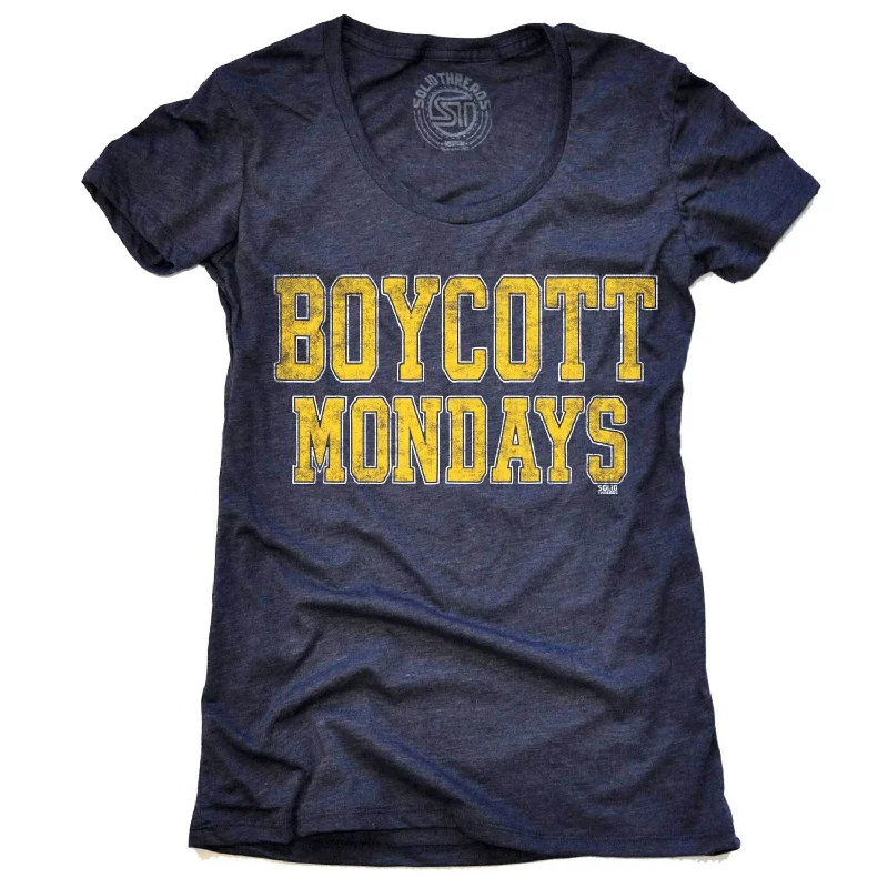 Women's Boycott Mondays T-shirt Boxy Fit Fitted Loose