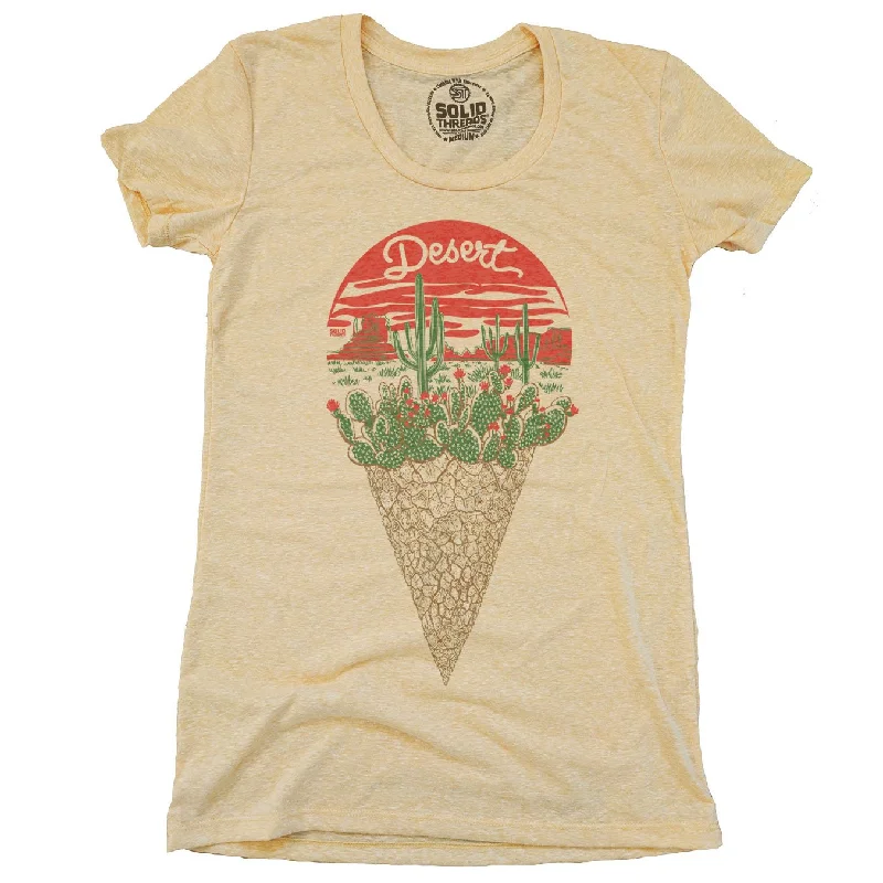Women's Desert Cone T-shirt Hooded Caped Shawl Collar