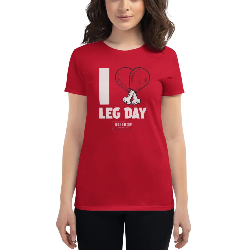 Women's I Heart Leg Day T-shirt Chenille Blend Fleece Blend Nylon Blend