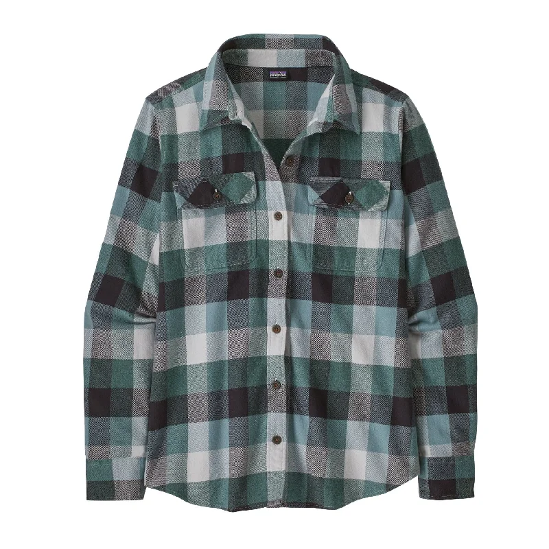 W's Long-Sleeved Fjord Flannel Shirt - 100% organic cotton Notch Collar Peter Pan Collar Cowl Neck W's Long-Sleeved Fjord Flannel Shirt - 100% organic cotton Notch Collar Peter Pan Collar Cowl Neck
