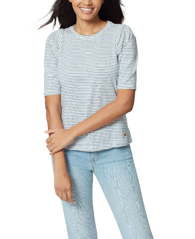 Womens Luna Pleated Panel T-Shirt Knit Fabric Woven Fabric Fleece Fabric