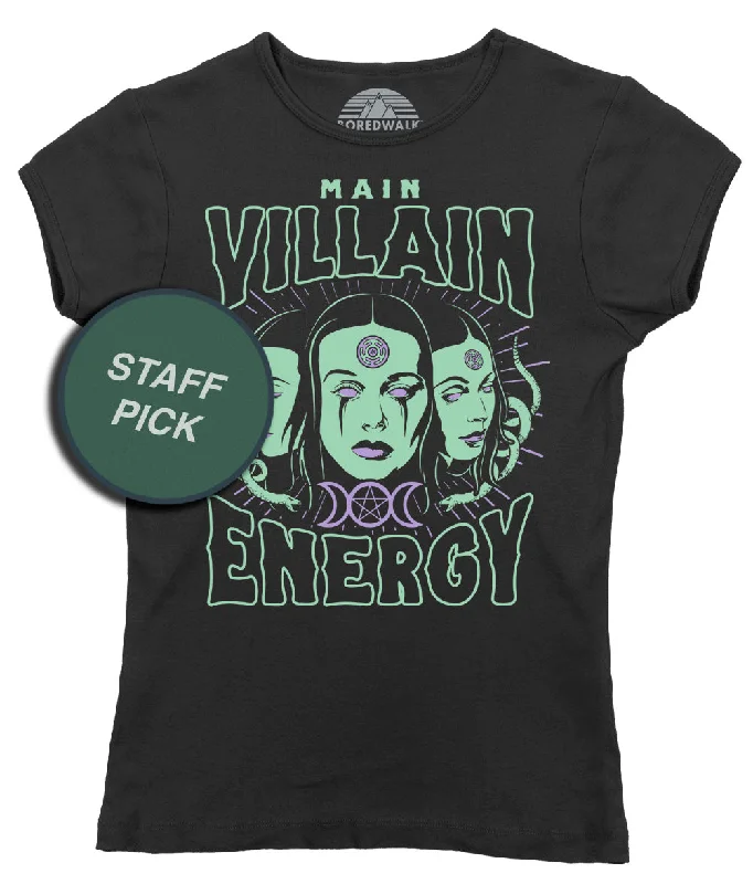Women's Main Villain Energy Hecate T-Shirt Houndstooth Herringbone Solid