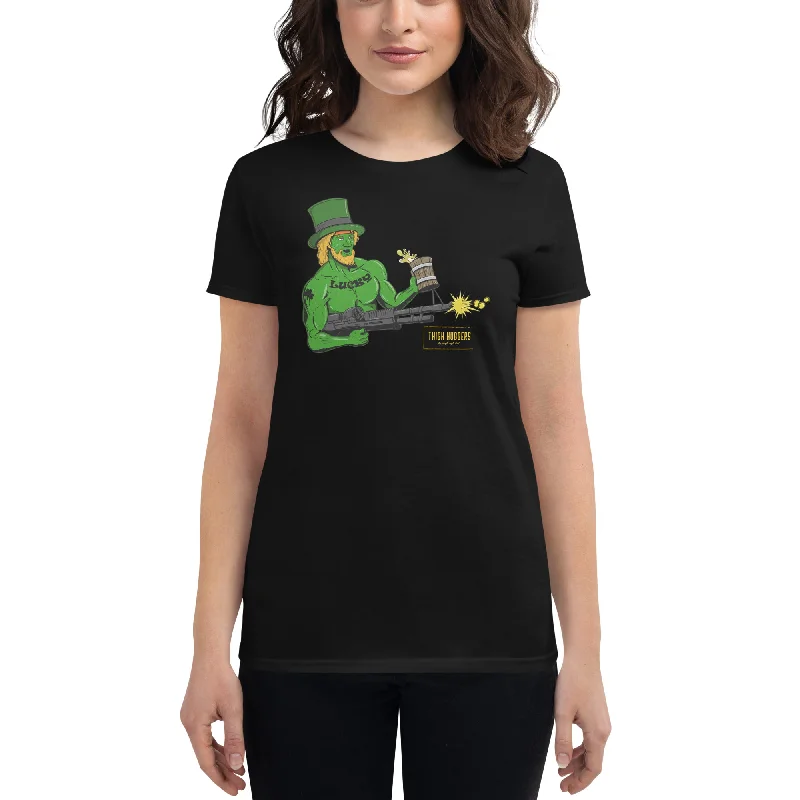 Women's St Patys Rambochaun short sleeve t-shirt Mesh Blend Leather Blend Suede Blend Women's St Patys Rambochaun short sleeve t-shirt Mesh Blend Leather Blend Suede Blend