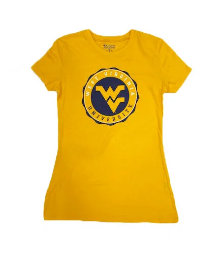 WVU Womens Stadium Tee Print Jacquard Patchwork
