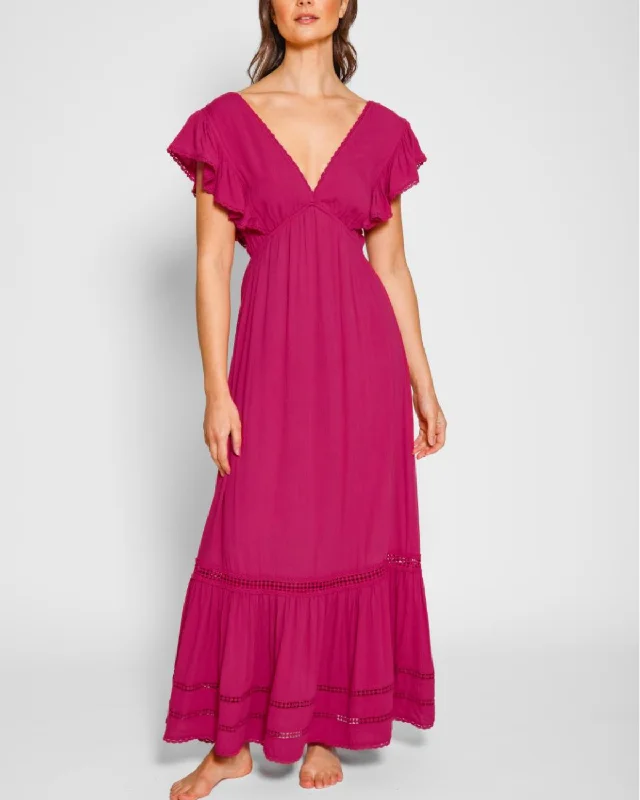 2025 Koy Miami Luxe Ruffle Sleeve Maxi Dress - K24203-01 Stylish Button-Up Maxi Dress 2025 Koy Miami Luxe Ruffle Sleeve Maxi Dress - K24203-01 Stylish Button-Up Maxi Dress