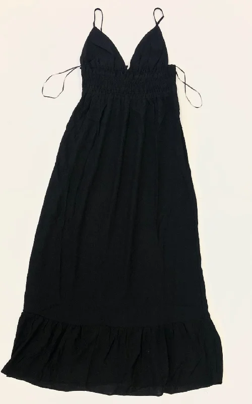Women Woven V-Neck Maxi Dress Fashionable Sleeveless Maxi Dress