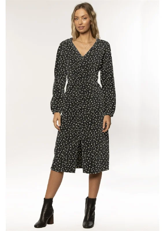 Amuse Society GRATITUDE LS WVN DRESS-BLK