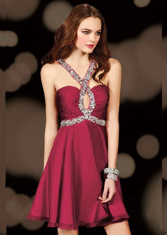 Alyce Paris 4409 - Embellished Cutout Halter A-Line Cocktail Dress