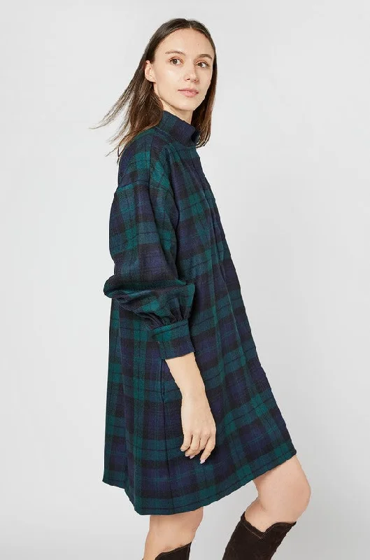 Ann Mashburn Anaya Popover Dress - Blackwatch Tartan