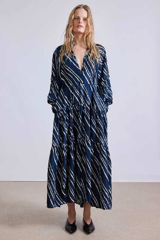 Apiece Apart Trinidad Maxi Dress in Navy Bias Fashionable Sleeveless Maxi Dress