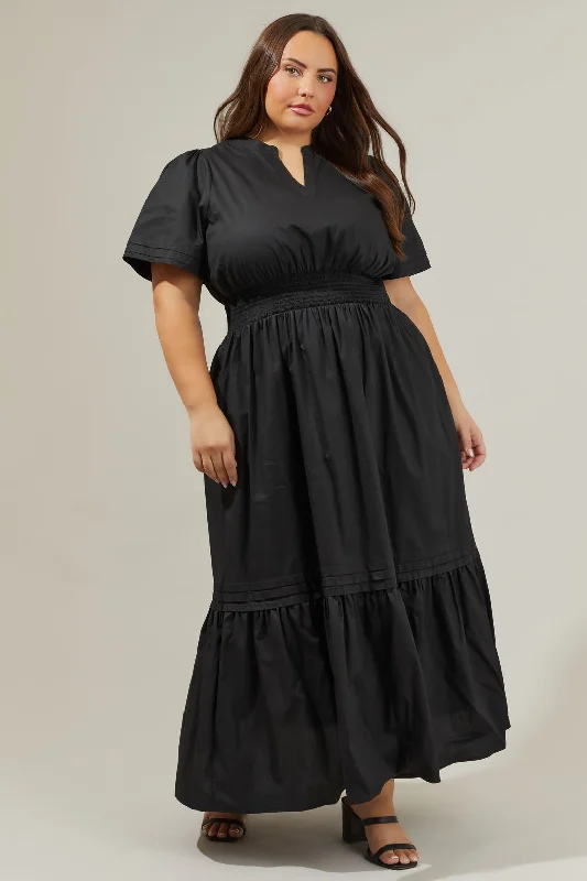 Belraj Poplin Maxi Dress Curve Fashionable Open-Back Maxi Dress