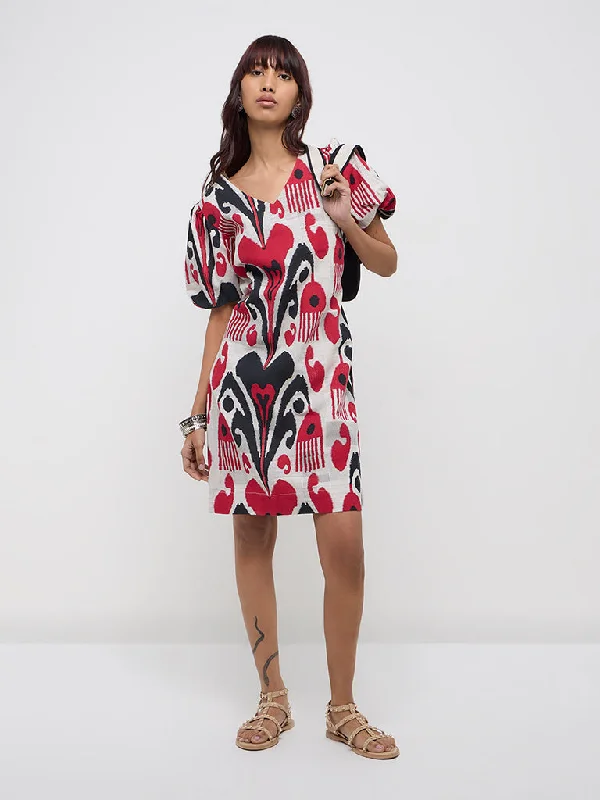 Bombay Paisley Multicolour Printed Cotton Straight Dress