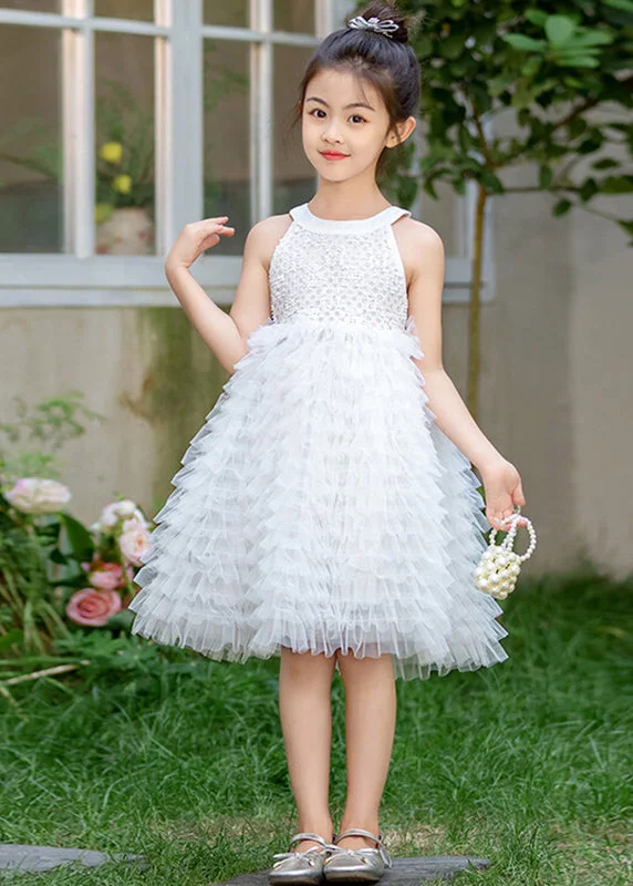 Brief White Bow Patchwork Tulle Kids Maxi Dress Summer EW029 Fashionable High-Waist Maxi Dress Brief White Bow Patchwork Tulle Kids Maxi Dress Summer EW029 Fashionable High-Waist Maxi Dress