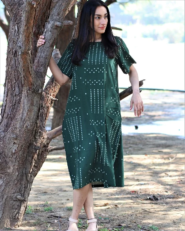 Chidiyaa Green Cotton Dress