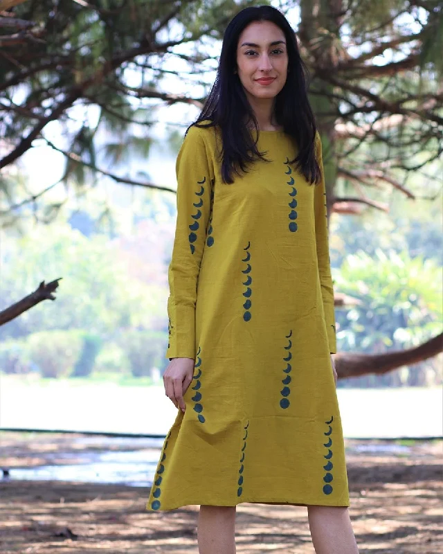 Chidiyaa Yellow Cotton Dress