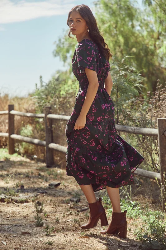 Close to You Palmer Poplin Tiered Maxi Dress Trendy Maxi Dress with Bow