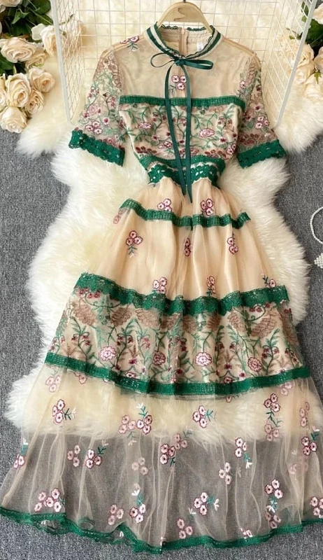 Elegant See Through Long Lantern Sleeve Mesh Dress, Flower Embroidery Lace High Waist Bohemian Maxi Dress Cozy Ribbed Maxi Dress Elegant See Through Long Lantern Sleeve Mesh Dress, Flower Embroidery Lace High Waist Bohemian Maxi Dress Cozy Ribbed Maxi Dress